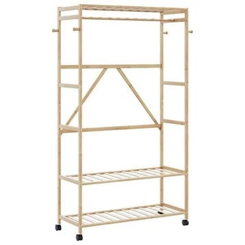Kledingrek Bamboe 110cm | Retourdeal 34% Korting, Ophalen of Verzenden, Met wielen, Zo goed als nieuw