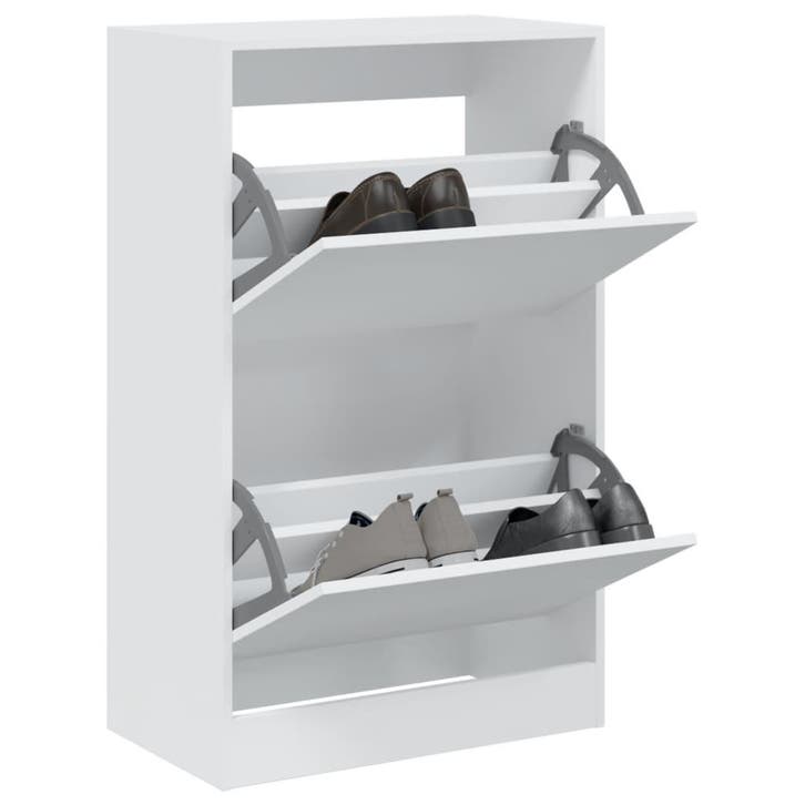 vidaXL Schoenenkast 60x34x96,5 cm bewerkt hout wit, Huis en Inrichting, Kasten | Schoenenrekken, Nieuw, Verzenden