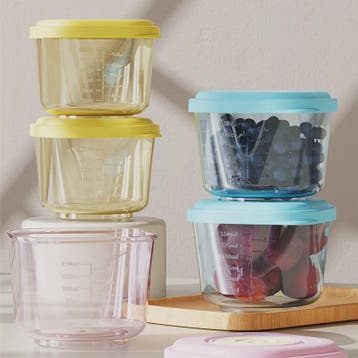 Set van 6 Baby Voeding Bewaarcontainers - PP Materiaal, Stoo, Verzenden, Nieuw