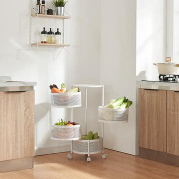 [en.casa] Keukentrolley Steigen met 4 manden rond staal 74,5, Verzenden