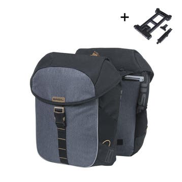 Dubbele fietstas Basil Miles Double Bag MIK 34 liter - zwart, Verzenden, Nieuw