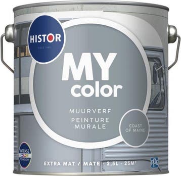 Histor My Color Muurverf - Extra Mat Coast Of Maine 2.5L, Minder dan 5 liter, Verzenden, Nieuw, Verf