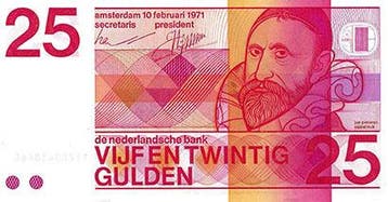 Bankbiljet 25 gulden 1971 J. Pietersz Sweelinck UNC, Postzegels en Munten, Verzenden