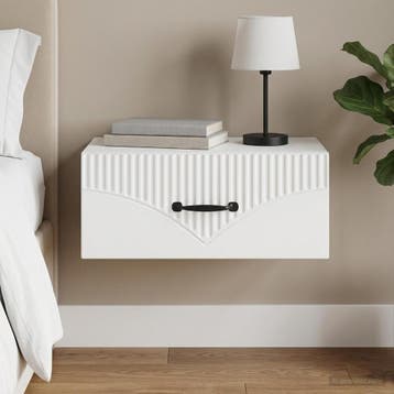 vidaXL Wandbeugel Bedkast met lade Wit 49 x 34,5 x 20 cm, Huis en Inrichting, Minder dan 45 cm, Verzenden, Nieuw, Minder dan 55 cm