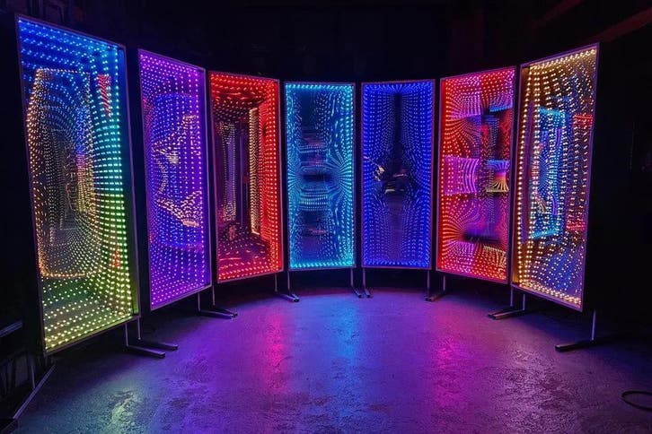 Infinity spiegels - te huur, Hobby en Vrije tijd, Feestartikelen | Verhuur, Overige, Nieuw, Ophalen of Verzenden