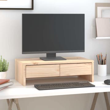 vidaXL Monitorstandaard 50x27x15 cm massief grenenhout, Computers en Software, Verzenden, Nieuw