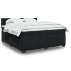 vidaXL Boxspring met matras fluweel zwart 200x200 cm, Huis en Inrichting, Slaapkamer | Bedden, Verzenden, Zwart, Overige maten