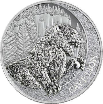 Liberia. 5 Dollars 2026 - Megafauna - Cave Lion 1 oz BU