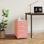Kantoorkast Kökar op wielen 48x28x41 cm roze [en.casa], Zakelijke goederen, Verzenden, Nieuw in verpakking