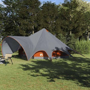 vidaXL Teepee Tent voor 9 Personen 9-persoons Grijs en, Verzenden, Nieuw, Tot en met 2