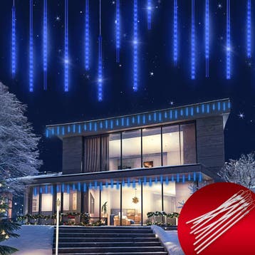 Kerstverlichting Ijsregen LED Lichteffect Blauw 8,6 Meter, Verzenden, Nieuw