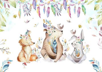Dieren Kinderkamer behang Party, babykamer, Div afbeeldingen, Verzenden, Nieuw, Wanddecoratie