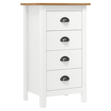 vidaXL Dressoir Hill 46x35x80 cm massief grenenhout wit, Verzenden, Nieuw, Grenenhout, Minder dan 50 cm