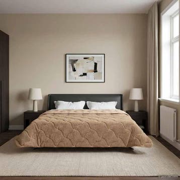 vidaXL Winter Dekbed Taupe 200 x 220 cm Microfiber en Teddy, Verzenden, Nieuw