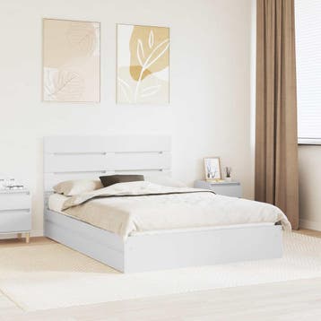 vidaXL Opslag bed met lade met opslag Wit 160 x 200 cm, Huis en Inrichting, Slaapkamer | Bedden, Verzenden, Nieuw, Wit, Hout