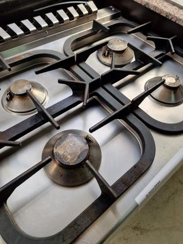 4 pits gasfornuis aardgas 80x70, Zakelijke goederen, Horeca | Keukenapparatuur, Ophalen of Verzenden, Gebruikt