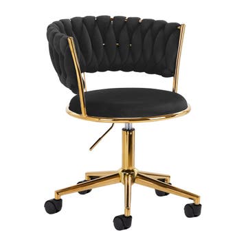 4Rico QS-GW01G Salonstoel & Bureaustoel Zwart Fluweel – In, Huis en Inrichting, Tafels | Salontafels, Ophalen of Verzenden, Nieuw