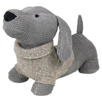 Deurstopper Teckel trui taupe 30x16x23 cm, Huis en Inrichting, Verzenden, Nieuw