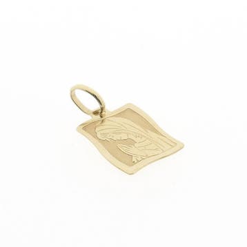 Hanger met portret van Maria (Hanger of bedel), Ophalen of Verzenden, Gebruikt, Goud, Overige merken