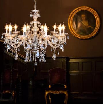 Luxe Kristallen Kroonluchter – 10 Armen Cognac Glas Design, Verzenden, Nieuw