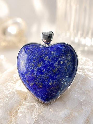 Lapis Lazuli Hanger van S925 sterlingzilver | Rhodiumlaag -
