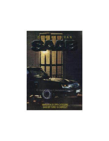 1987 SAAB 900 BROCHURE NEDERLANDS, Nieuw, Author
