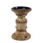 Kandelaar mango hout bubbel 15cm, Verzenden, Nieuw