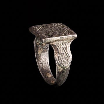 Middeleeuws Zilver Uitzonderlijke zeldzame Daktylios-ring –
