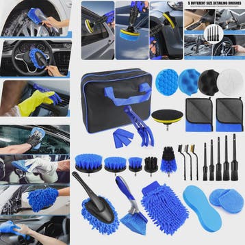 29-delige Auto Poets- en Detailset: Borstels, Sponges & Doek, Verzenden, Nieuw