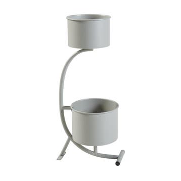 Plantenstandaard Almelo 63x29x21 cm metaal lichtgrijs [en.ca, Verzenden, Nieuw