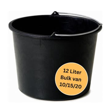 Bouwemmer 12 Liter – Zwart – 10/15/20 Stuks - Met, Ophalen of Verzenden, Nieuw