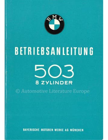 1957 BMW 503 COUPE CABRIOLET INSTRUCTIEBOEKJE DUITS, Auto diversen