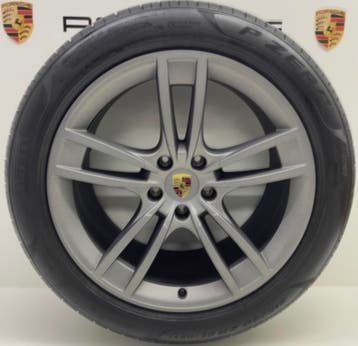 Porsche Cayenne E3 II 21inch Turbo Vesuvio grijs met banden, Ophalen, Gebruikt, Banden en Velgen, Overige maten