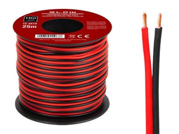 HQ luidsprekerkabel 2 x 0.35 mm zwart/rood op rol 25 meter, Ophalen of Verzenden, Nieuw, Kabel of Snoer