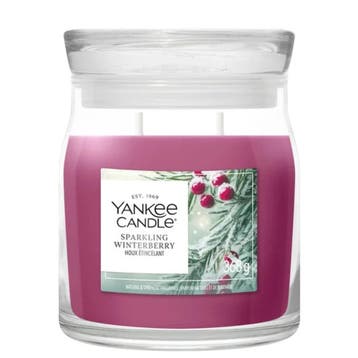 Yankee Candle Sparkling Winterberry Medium Jar - 368gr, Ophalen of Verzenden, Nieuw, Overige typen