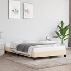 vidaXL Bedframe zonder matras 120x200 cm stof crèmekleurig, Huis en Inrichting, Slaapkamer | Bedden, Verzenden, Nieuw, Twijfelaar