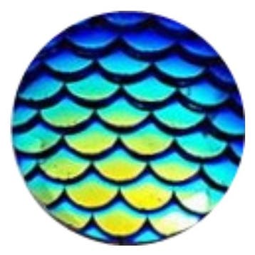 Fako Bijoux - Click Button - Schubben - Blauw, Verzenden, Nieuw