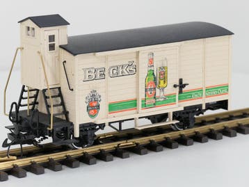 LGB 40260 Becks bierwagen met remmershuisje, Metallrader..., Gebruikt, Overige typen, Ophalen of Verzenden, LGB
