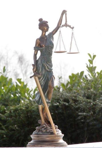 Beeld, lady justitia - 53 cm - resin