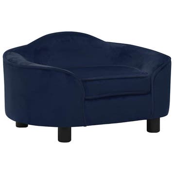 vidaXL Hondenbank 67x47x36 cm pluche blauw, Verzenden, Nieuw