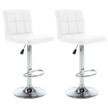 vidaXL Barstoelen 2 st kunstleer wit, Verzenden, Nieuw