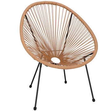 Tuinstoel - Draad - Rotan - Beige - 87 x 70  x 73 CM, Ophalen of Verzenden, Nieuw