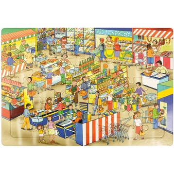 Eduplay puzzel supermarkt - kleurri van €13,99 voor €7,00, Ophalen of Verzenden, Nieuw