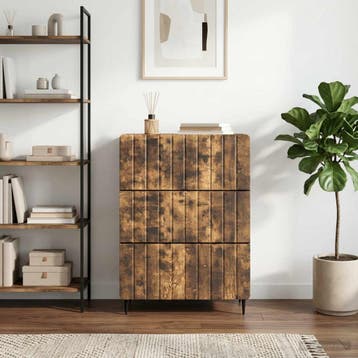 vidaXL Ladenkast 66 x 34,5 x 92 cm Bewerkt hout Gerookt, Verzenden, Nieuw