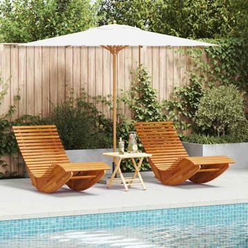 vidaXL Lounger 2 st Massief Acaciahout Bruin, Verzenden, Nieuw