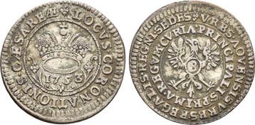 Zilvernes Ratszeichen zu 8 Mark 1753 Aachen Stadt:, Verzenden