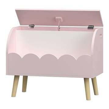 Speelgoedkist Vestnes roze en wit 60x30x44 cm [en.casa], Verzenden, Nieuw