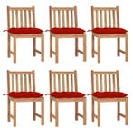 Nieuwe 6 Teakhouten Tuinstoelen met Kussens – Weerbestendige, Tuin en Terras, Tuinstoelen, Verzenden, Nieuw