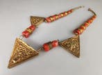 Halsketting van parels - Berber - Zilver - Rode koraal -