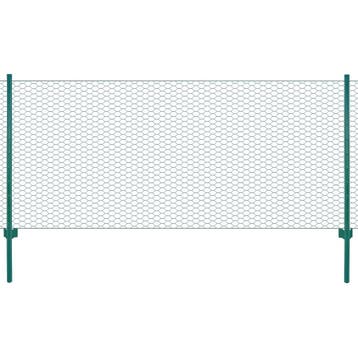 vidaXL Draadgaashek met palen 25x0,5 m staal groen, Verzenden, Nieuw, IJzer, Minder dan 1 meter